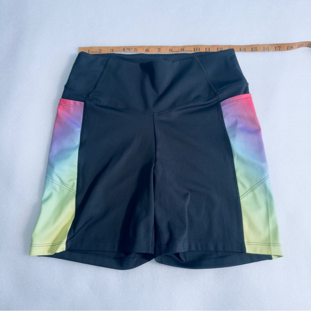 PINK Victoria's Secret Ultimate V Rainbow Side Pocket Bike Shorts Large